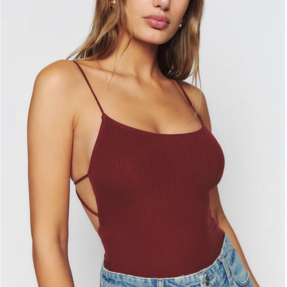 Reformation Burgundy Bodysuit